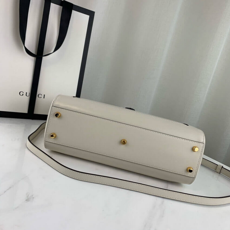 Wholesale Luxury Gucci Jackie 1961 Medium Tote Bag In White Leather 649016 - Image 14