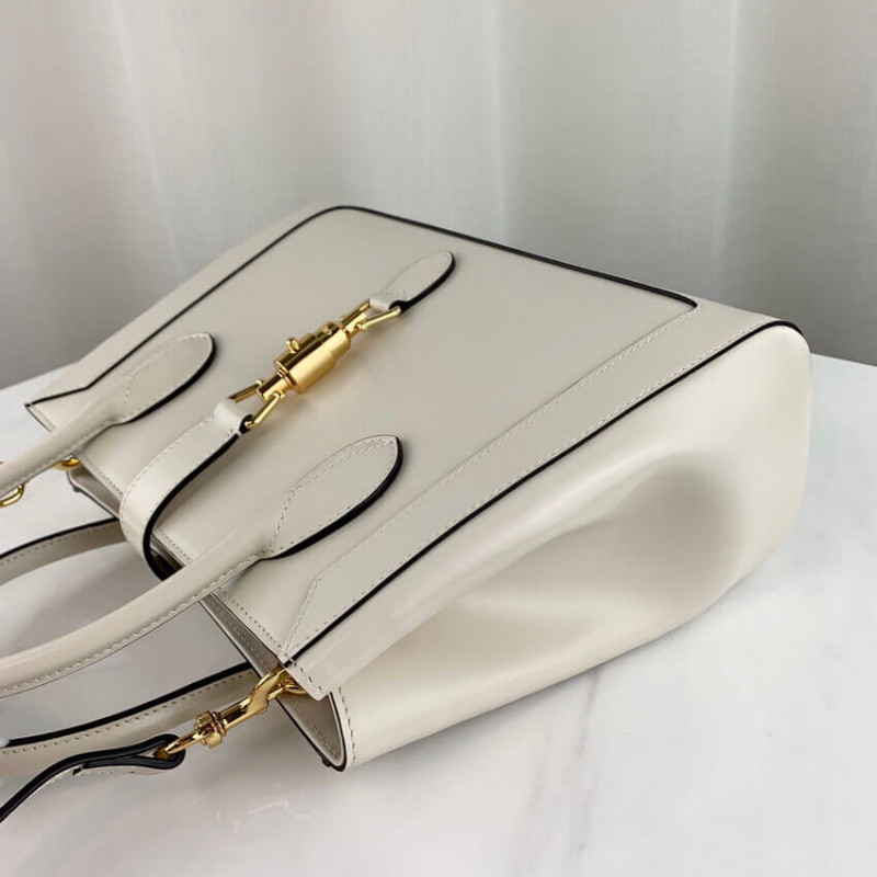 Wholesale Luxury Gucci Jackie 1961 Medium Tote Bag In White Leather 649016 - Image 16