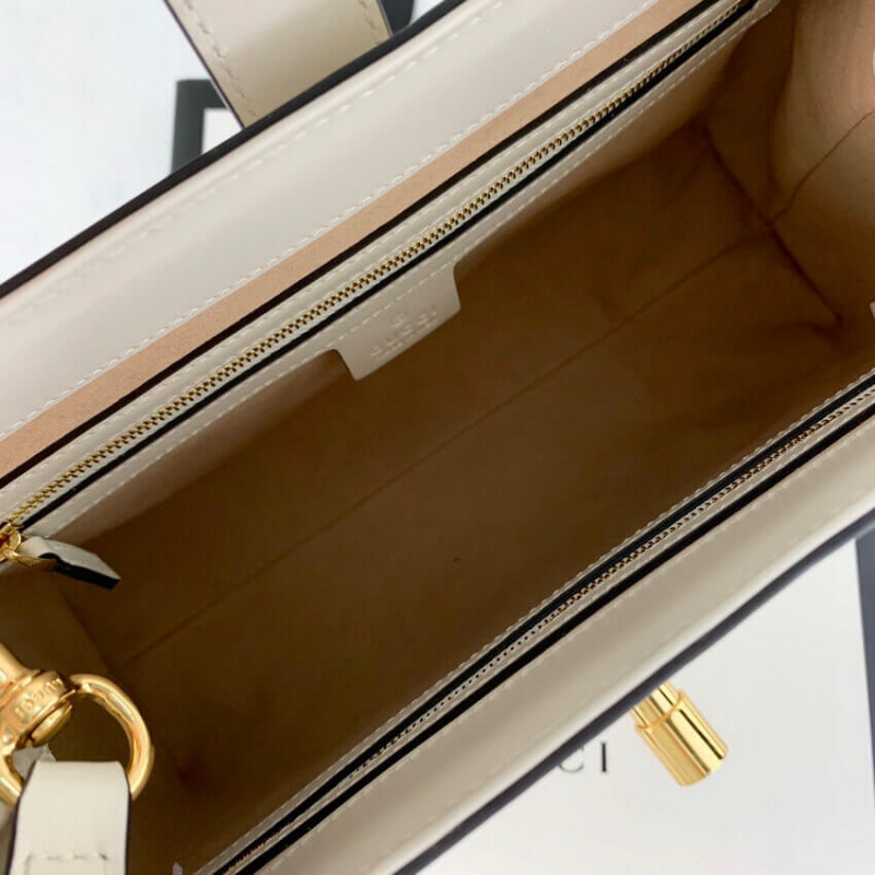 Wholesale Luxury Gucci Jackie 1961 Medium Tote Bag In White Leather 649016 - Image 18