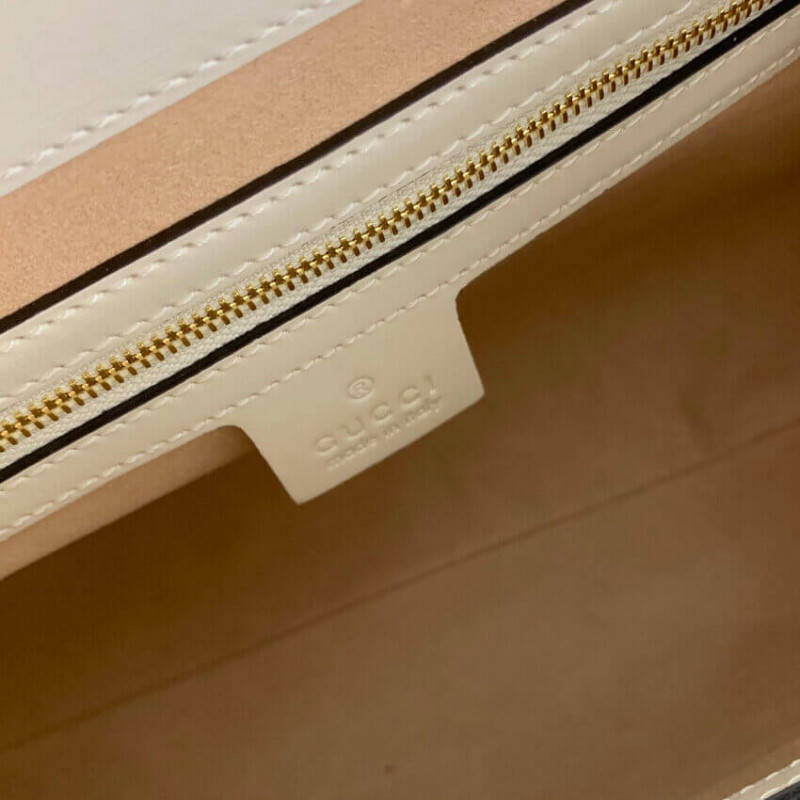 Wholesale Luxury Gucci Jackie 1961 Medium Tote Bag In White Leather 649016 - Image 19