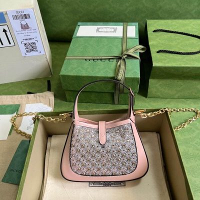 Alternative view of Wholesale Luxury Gucci Jackie 1961 Mini Crystal Gg Should Bag 677027 Black