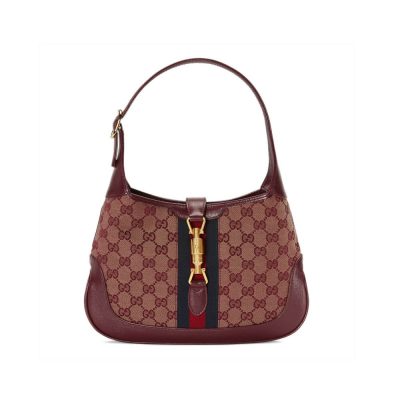 Wholesale Luxury Gucci Jackie 1961 Small Shoulder Bag 636706 In Burgundy Gg Canvas