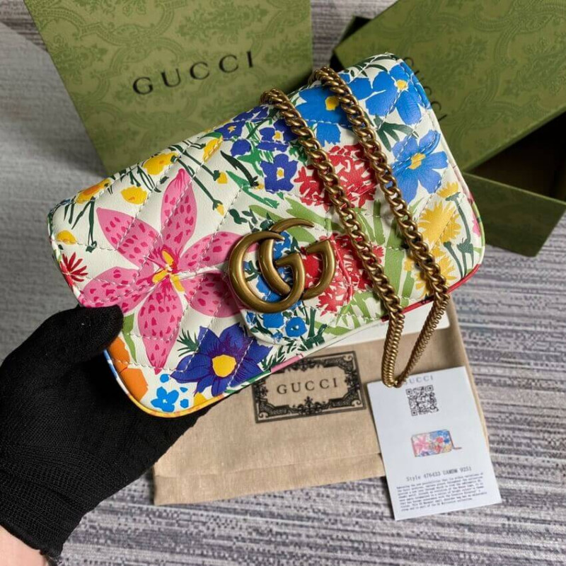 Wholesale Luxury Gucci Ken Scott Print Gg Marmont Super Mini Bag 476433 - Image 3