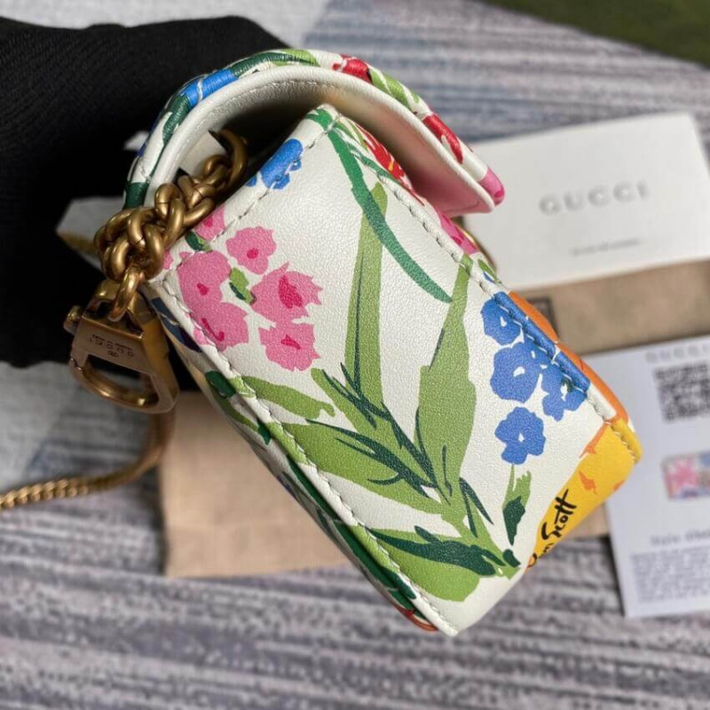 Wholesale Luxury Gucci Ken Scott Print Gg Marmont Super Mini Bag 476433 - Image 5