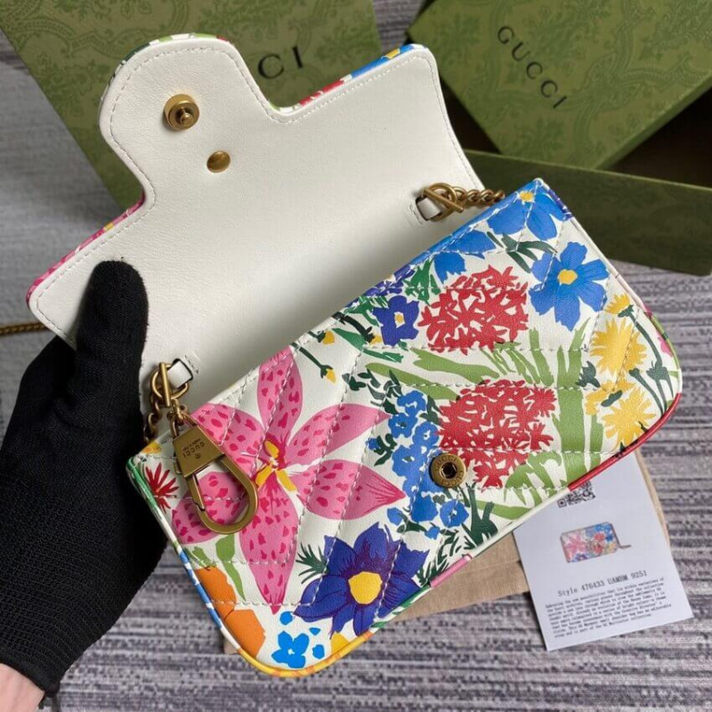 Wholesale Luxury Gucci Ken Scott Print Gg Marmont Super Mini Bag 476433 - Image 8
