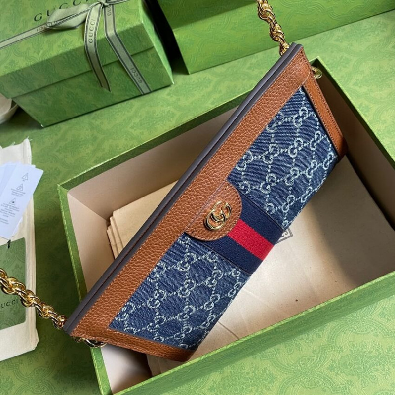 Wholesale Luxury Gucci Ophidia Gg Small Shoulder Bag 503877 In Blue Demin - Image 6