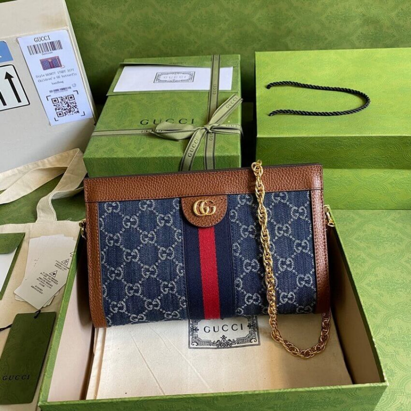 Wholesale Luxury Gucci Ophidia Gg Small Shoulder Bag 503877 In Blue Demin