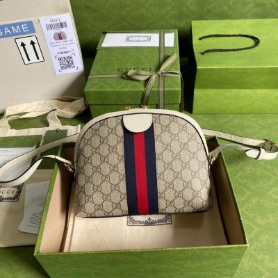 Wholesale Luxury Gucci Ophidia Gg Small Shoulder Bag In White Gg Canvas