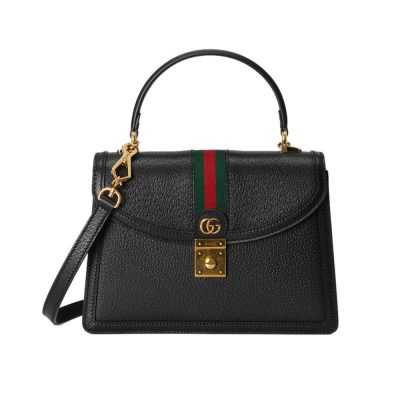 Wholesale Luxury Gucci Ophidia Leather Small Top Handle Bag With Web 651055