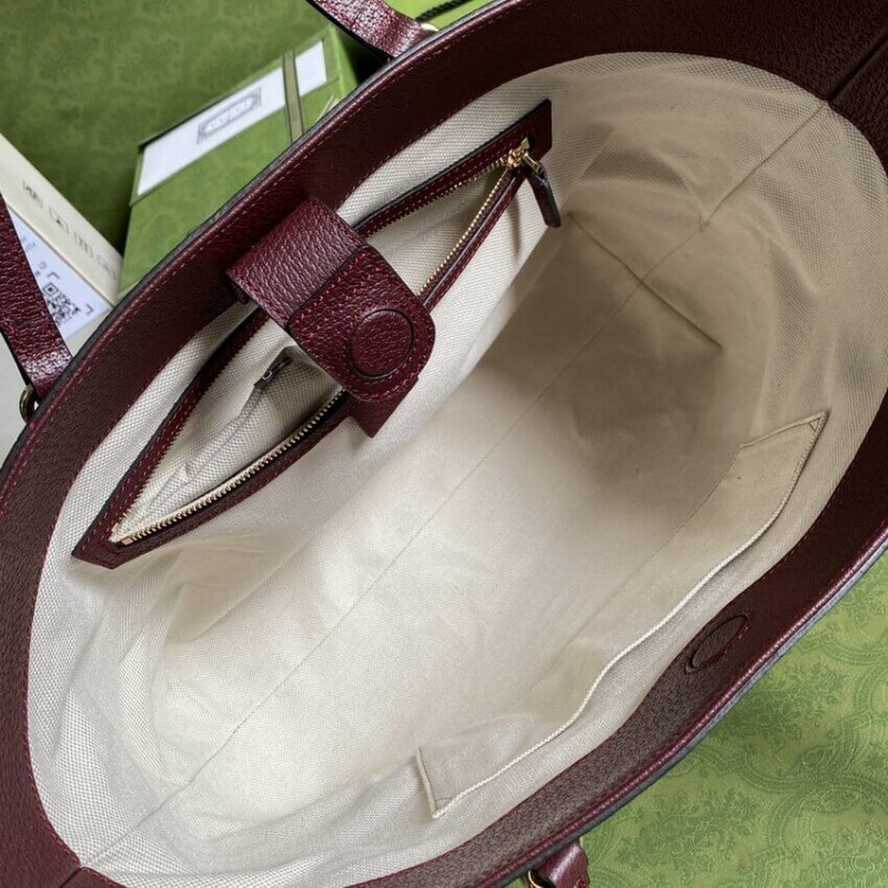 Wholesale Luxury Gucci Ophidia Medium Tote With Web In Burgundy Gg Canvas 631685 - Image 10