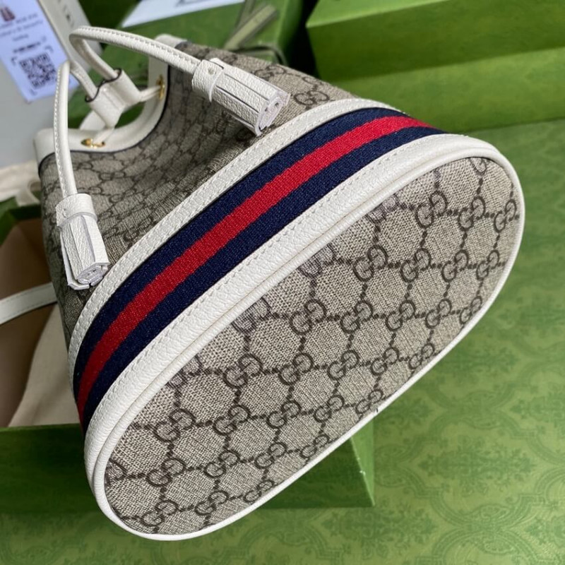 Wholesale Luxury Gucci Ophidia Small Gg Bucket Bag 550621 White - Image 3