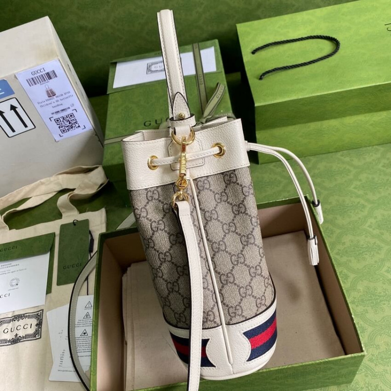 Wholesale Luxury Gucci Ophidia Small Gg Bucket Bag 550621 White - Image 4