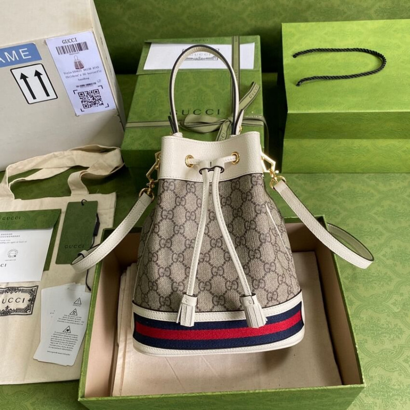 Wholesale Luxury Gucci Ophidia Small Gg Bucket Bag 550621 White