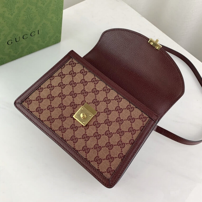 Wholesale Luxury Gucci Ophidia Small Top Handle Bag With Web 651055 Burgundy - Image 5