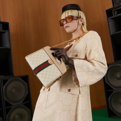 Alternative view of Wholesale Luxury Gucci Ophidia Small Tote With Web 693724 White