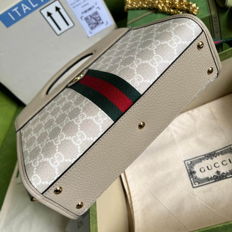 Wholesale Luxury Gucci Ophidia Small Tote With Web 693724 White - Image 5