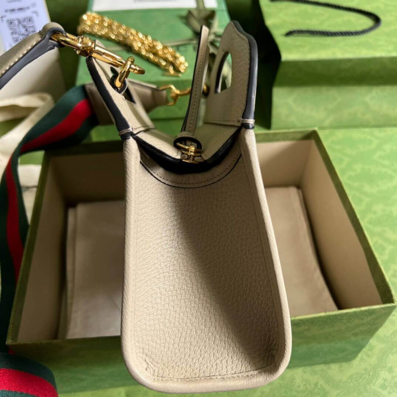 Wholesale Luxury Gucci Ophidia Small Tote With Web 693724 White - Image 6