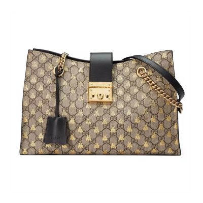 Wholesale Luxury Gucci Padlock Gg Supreme Bees Medium Shoulder Bag 479197