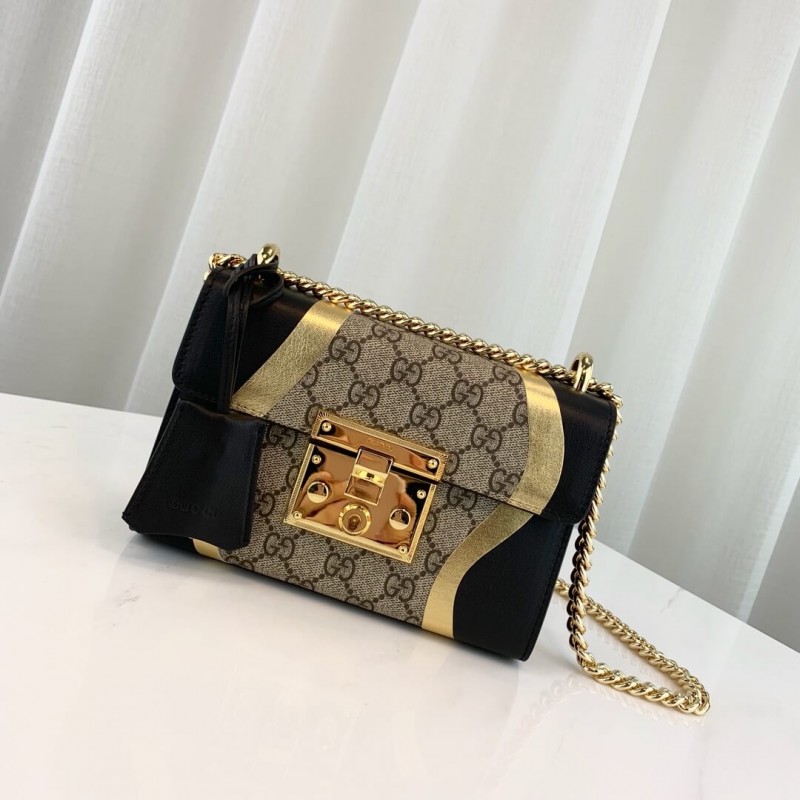 Wholesale Luxury Gucci Padlock Small Gg Shoulder Bag 432182 Black - Image 2