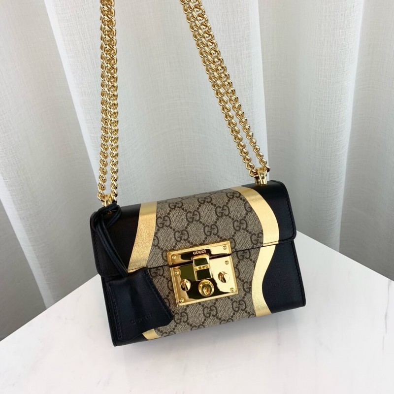 Wholesale Luxury Gucci Padlock Small Gg Shoulder Bag 432182 Black - Image 5