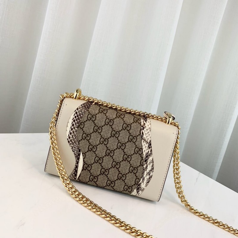 Wholesale Luxury Gucci Padlock Snakeskin Small Shoulder Bag 432182 White - Image 3