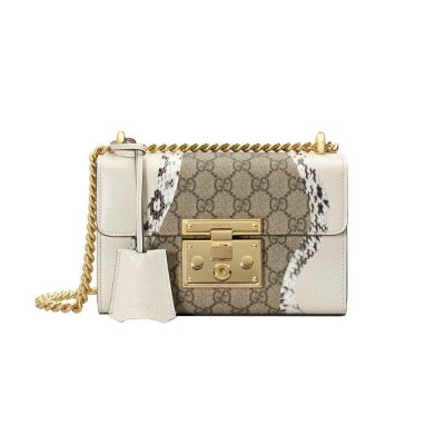 Wholesale Luxury Gucci Padlock Snakeskin Small Shoulder Bag 432182 White