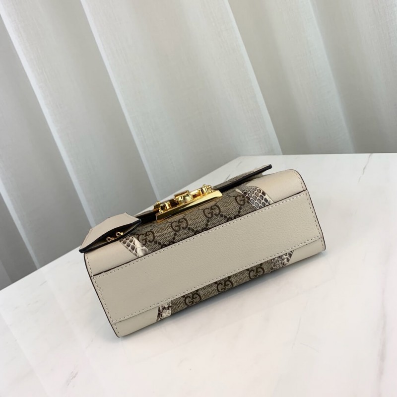 Wholesale Luxury Gucci Padlock Snakeskin Small Shoulder Bag 432182 White - Image 6