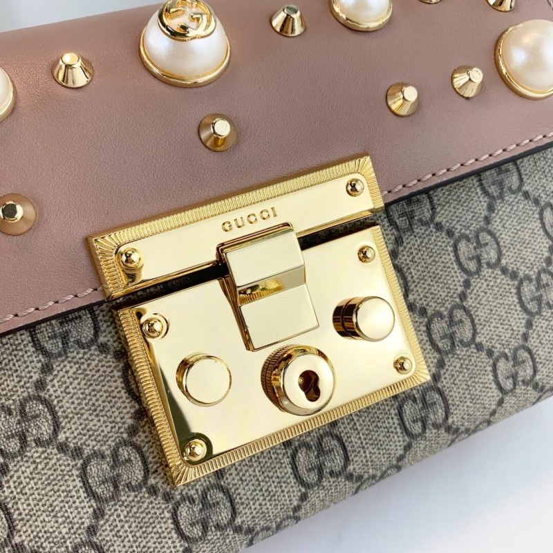 Wholesale Luxury Gucci Padlock Studded Gg Supreme Shoulder Bag 432182 - Image 7