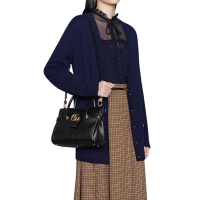 Alternative view of Wholesale Luxury Gucci Small Top Handle Bag With Double G In Black Leather 658450