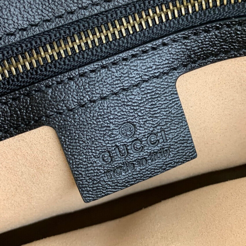 Wholesale Luxury Gucci Small Top Handle Bag With Double G In Black Leather 658450 - Image 12