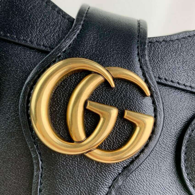 Wholesale Luxury Gucci Small Top Handle Bag With Double G In Black Leather 658450 - Image 8