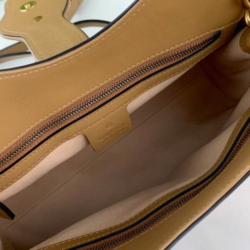 Wholesale Luxury Gucci Small Top Handle Bag With Double G In Brown Leather 658450 - Image 11