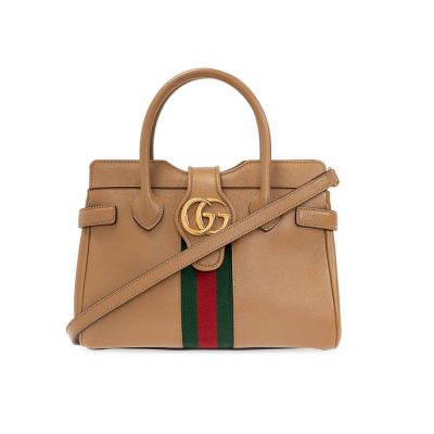 Wholesale Luxury Gucci Small Top Handle Bag With Double G In Brown Leather 658450