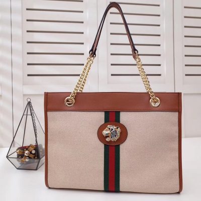 Alternative view of Wholesale Luxury Gucci Vintage Canvas Rajah Gg Tweed Large Tote 537219