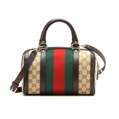 Wholesale Luxury Gucci Vintage Web Original Gg Boston Bag 269876 Coffee