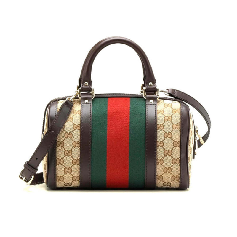 Wholesale Luxury Gucci Vintage Web Original Gg Boston Bag 269876 Coffee