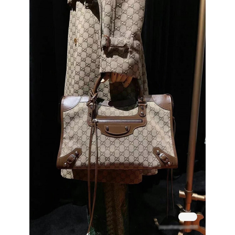 Wholesale Luxury Gucci X Balenciaga Gg Canvas City Bag 30Cm 658598 - Image 9