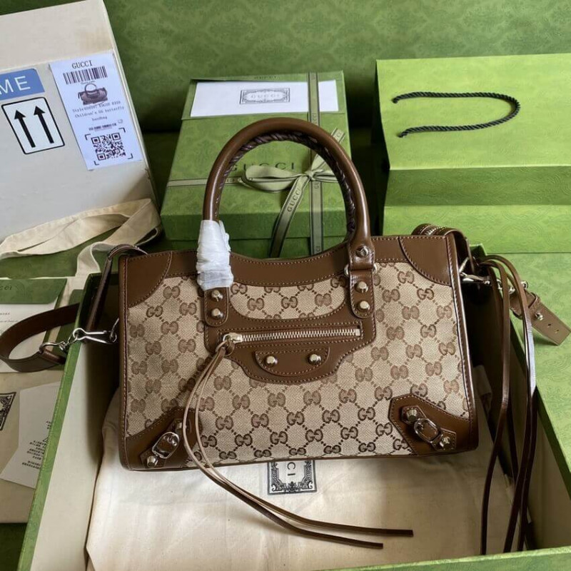 Wholesale Luxury Gucci X Balenciaga Gg Canvas City Bag 30Cm 658598