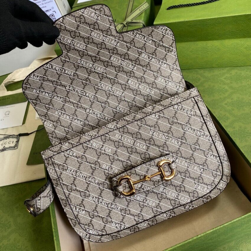 Wholesale Luxury Gucci X Balenciaga Horsebit 1955 Shoulder Bag 602204 - Image 7