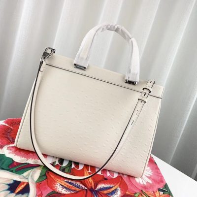Alternative view of Wholesale Luxury Gucci Zumi Ostrich Leather Medium Top Handle Bag 564714 White