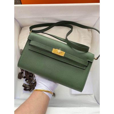 Wholesale Luxury Hermes Kelly Wallet To Go Woc 499041 Army Green
