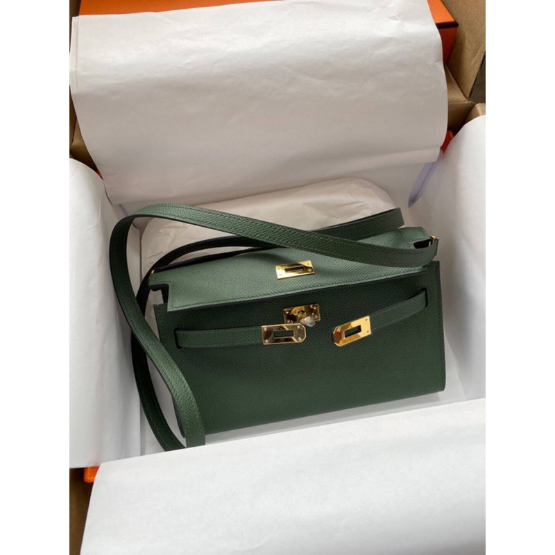 Wholesale Luxury Hermes Kelly Wallet To Go Woc 499041 Army Green - Image 9