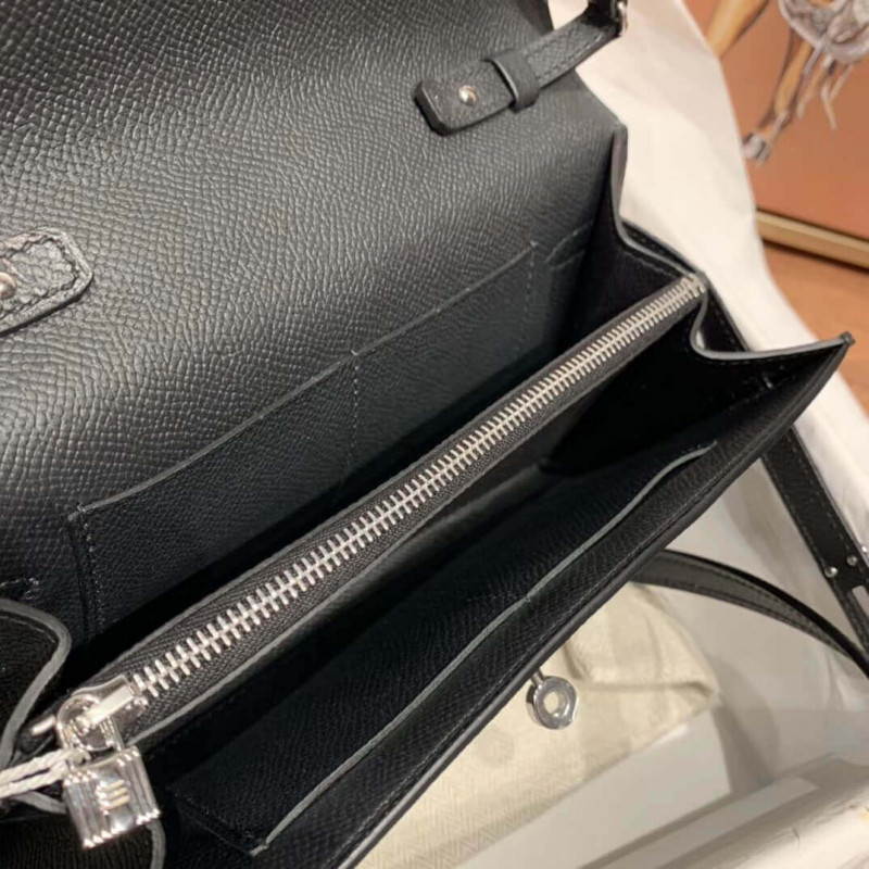 Wholesale Luxury Hermes Kelly Wallet To Go Woc 499041 Black - Image 9