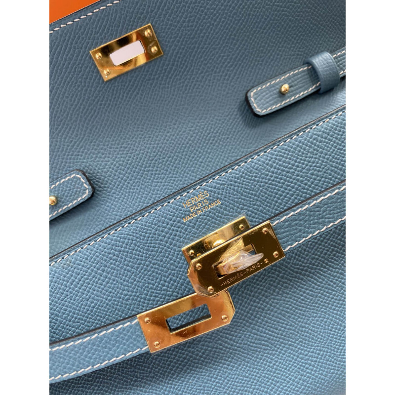 Wholesale Luxury Hermes Kelly Wallet To Go Woc 499041 Blue - Image 8