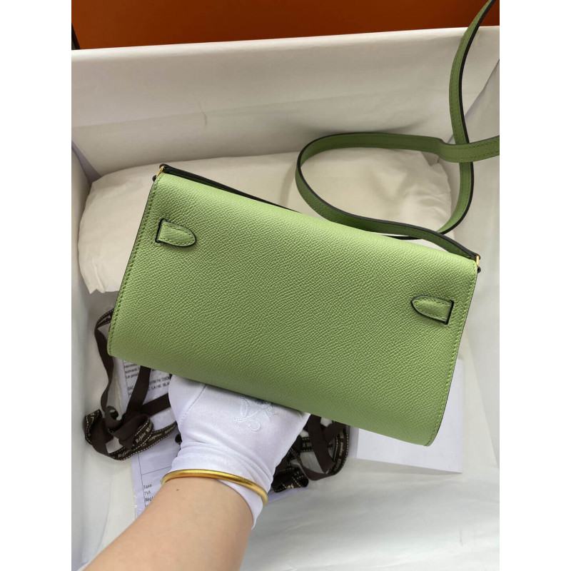 Wholesale Luxury Hermes Kelly Wallet To Go Woc 499041 Green - Image 2