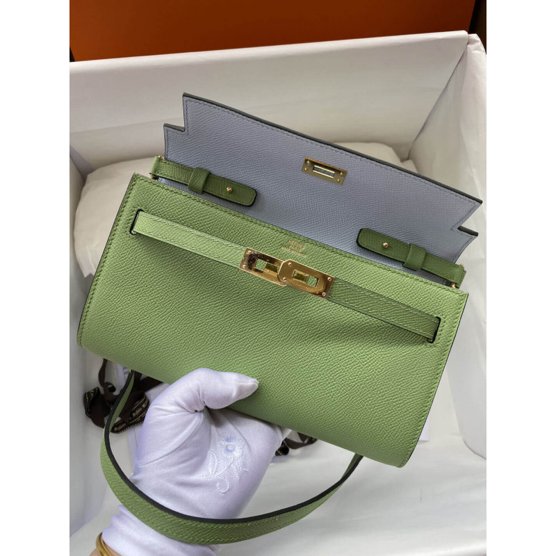 Wholesale Luxury Hermes Kelly Wallet To Go Woc 499041 Green - Image 5