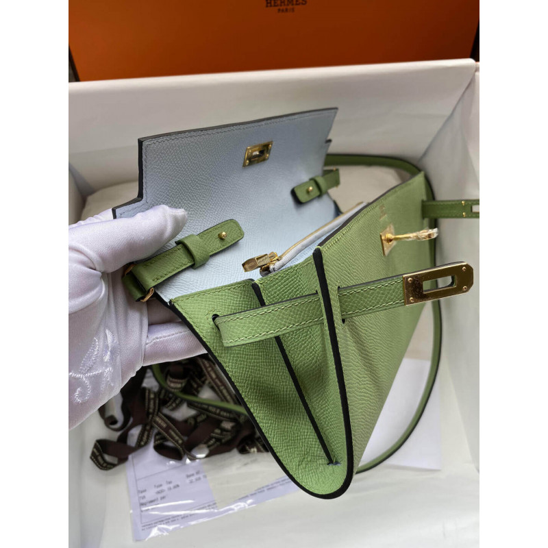 Wholesale Luxury Hermes Kelly Wallet To Go Woc 499041 Green - Image 8
