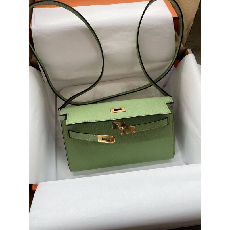 Wholesale Luxury Hermes Kelly Wallet To Go Woc 499041 Green - Image 9