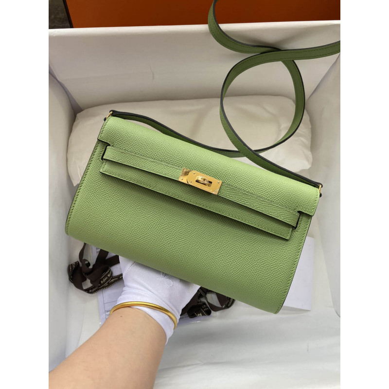Wholesale Luxury Hermes Kelly Wallet To Go Woc 499041 Green