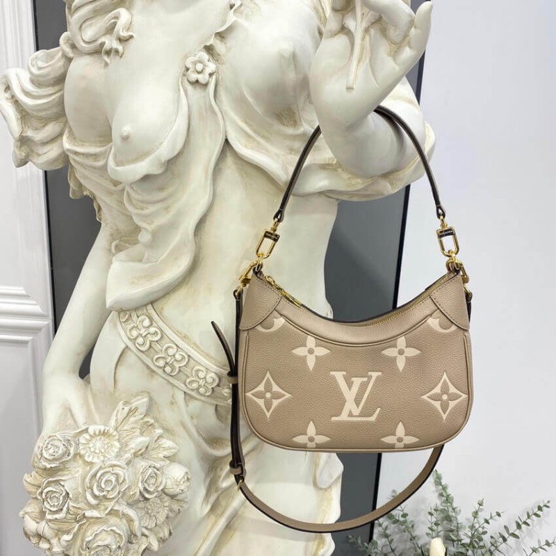 Wholesale Luxury Louis Vuitton Bicolor Monogram Empreinte Leather Bagatelle M46112 Grey/Beige - Image 2
